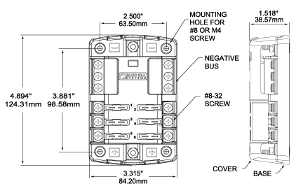 Marine Fuse Panel with Ground Bus