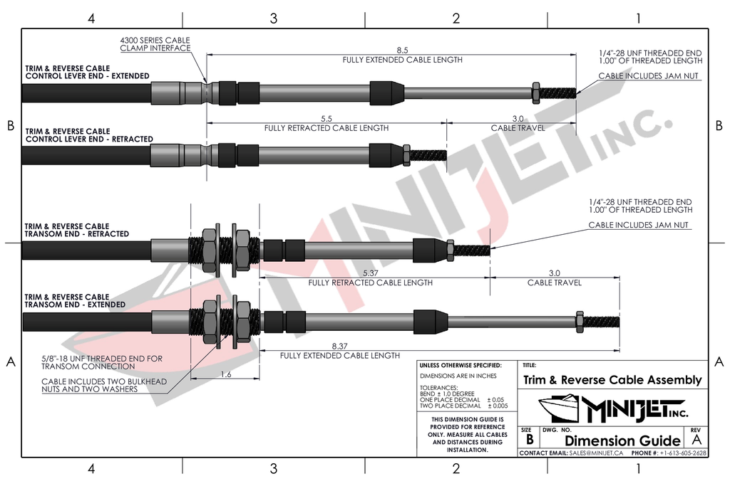 Trim / Reverse Control Cable