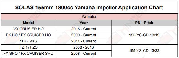 SOLAS 155mm 1800cc Yamaha Impeller